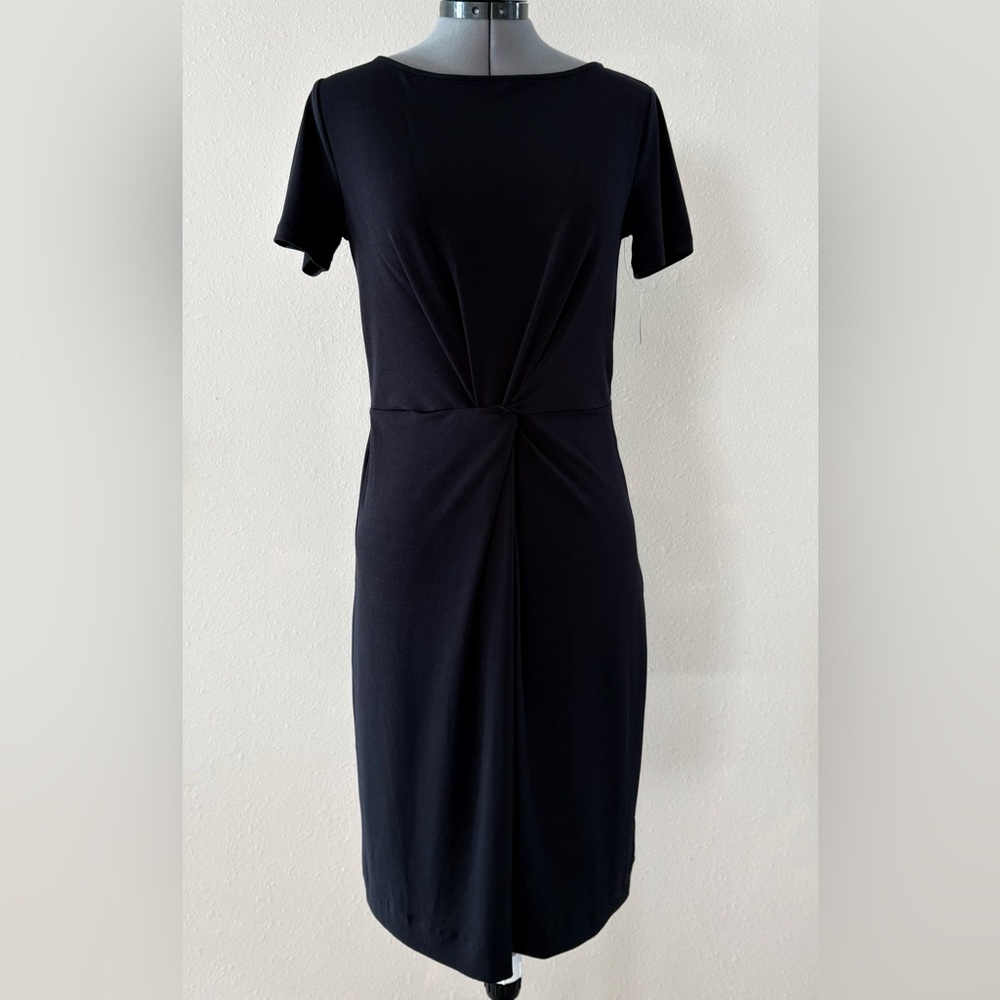 Lark & Ro Classic Black Midi Dress